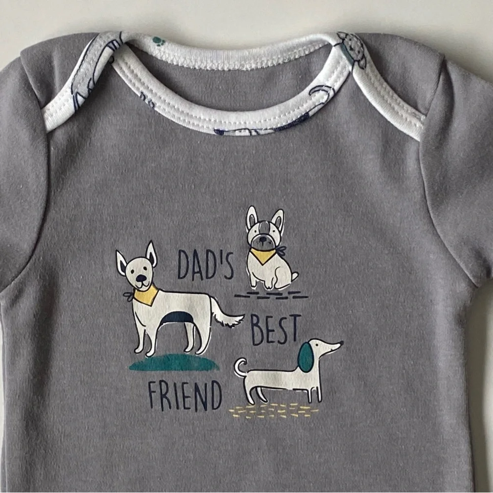 Dog One Piece onesie shirt size 3 6 Months Baby Girls Boys Pug Dachshund EUC